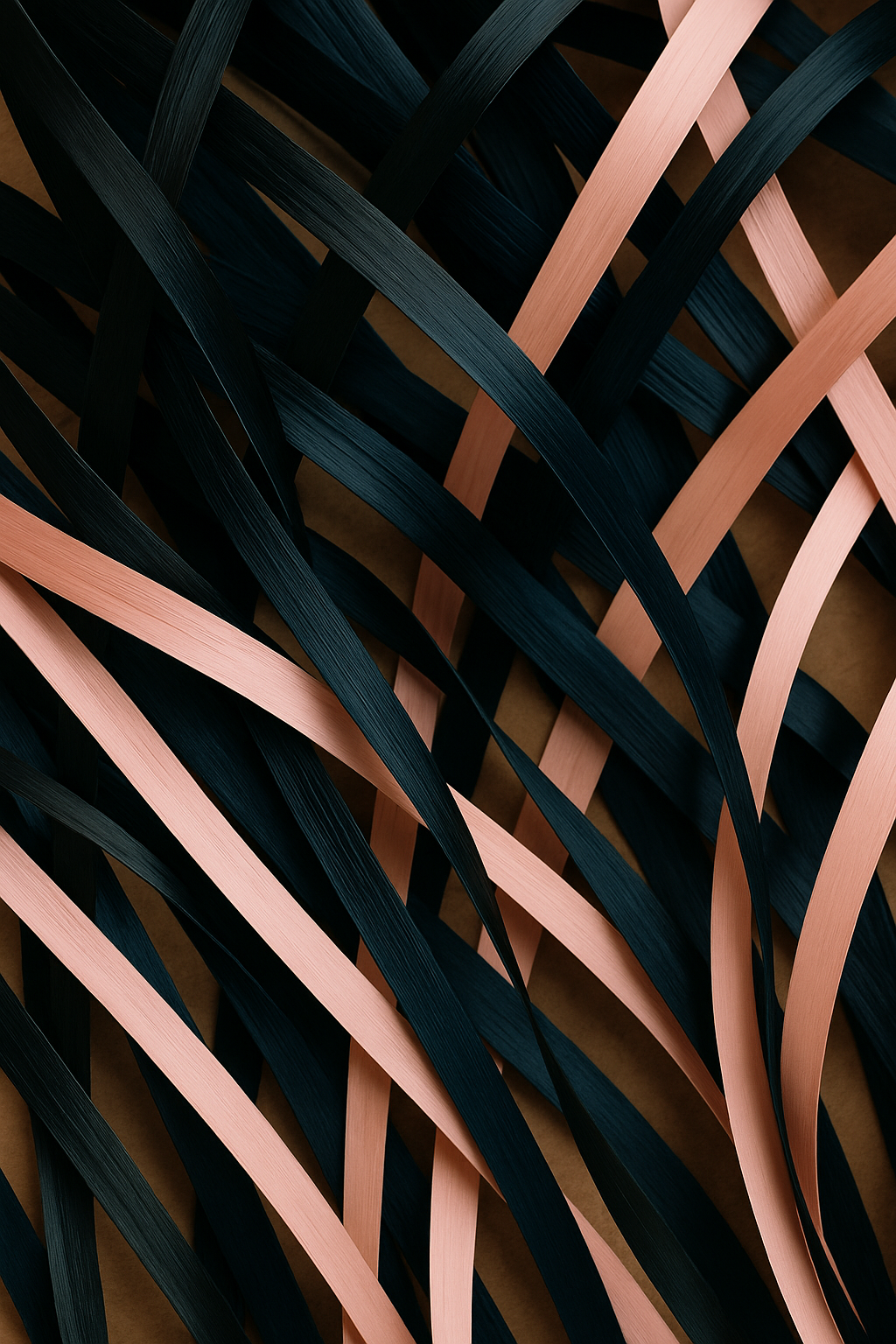 Straw being split and flattened using traditional preparation techniques